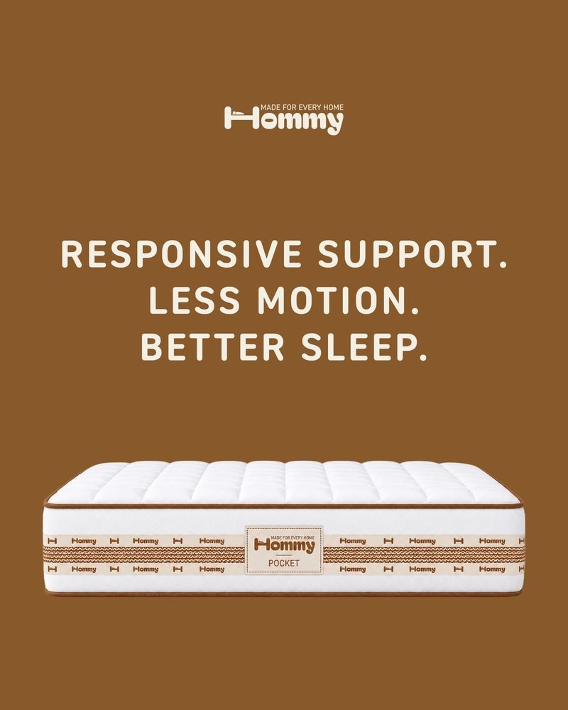 Pocket Spring poster: Responsive support. Less motion. Better sleep.