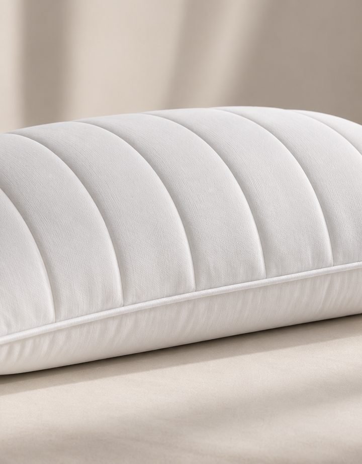A quilted Hommy pillow close up